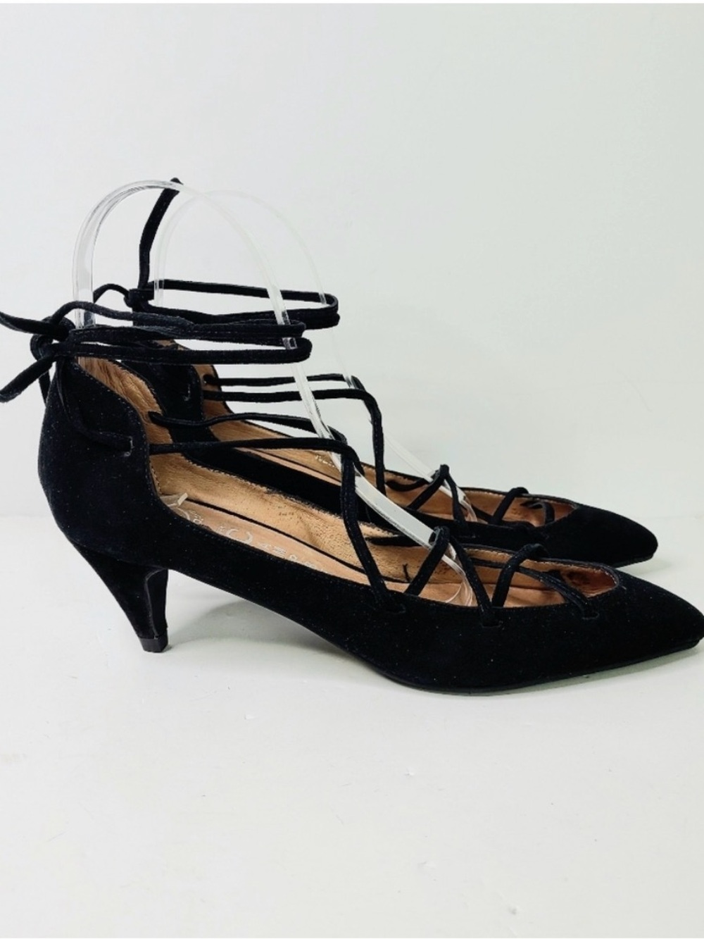 Jeffrey Campbell Ibiza Last Handmade Strappy Kitten Heel Black Suede Shoes - Picture 5 of 7
